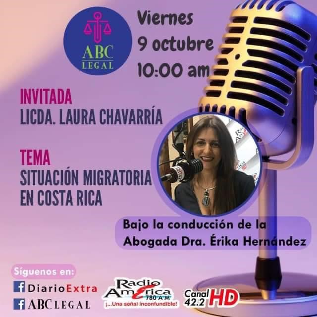 Invitación especial al conversatorio de ABC Legal, en el que se abordó el tema: Realidad de migrantes en Costa Rica en tiempo de Covid-19